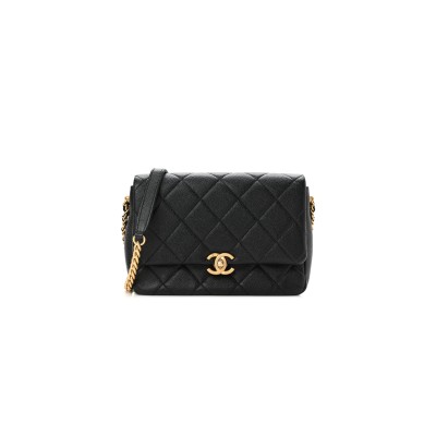 CHANEL SHINY CAVIAR QUILTED SMALL CHAIN MELODY FLAP 1167229 (23*14*6cm)